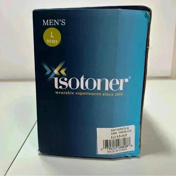 Isotoner Men’s Comfortable Brown Rubber Sole Warm Slippers Size Large 9.5-10.5 - Picture 4 of 10